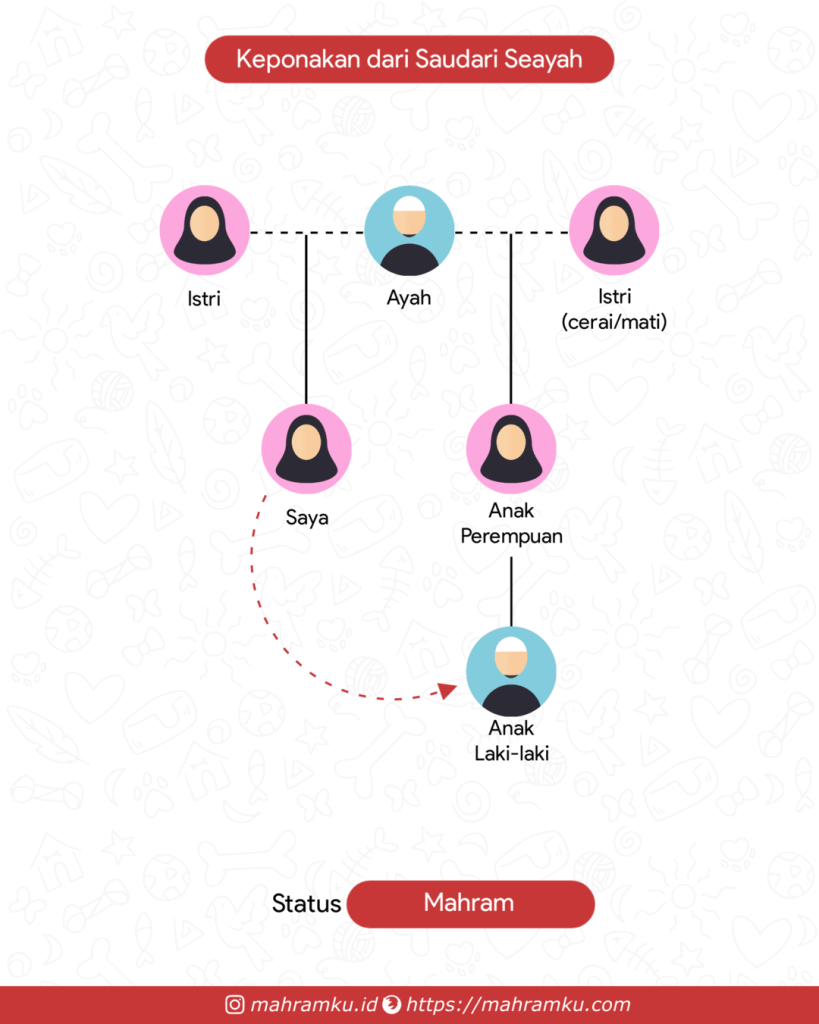 Bagan kekerabatan Anak (Lk) Saudari Seayah