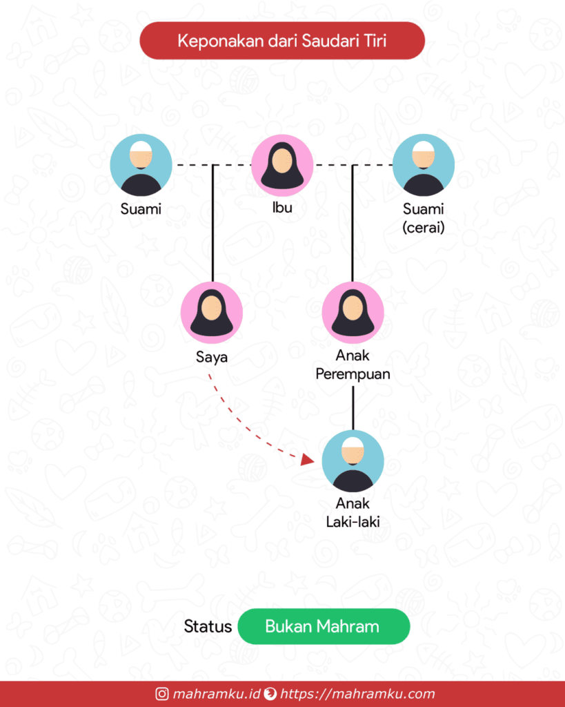 Bagan kekerabatan Anak (Lk) Saudari Seibu