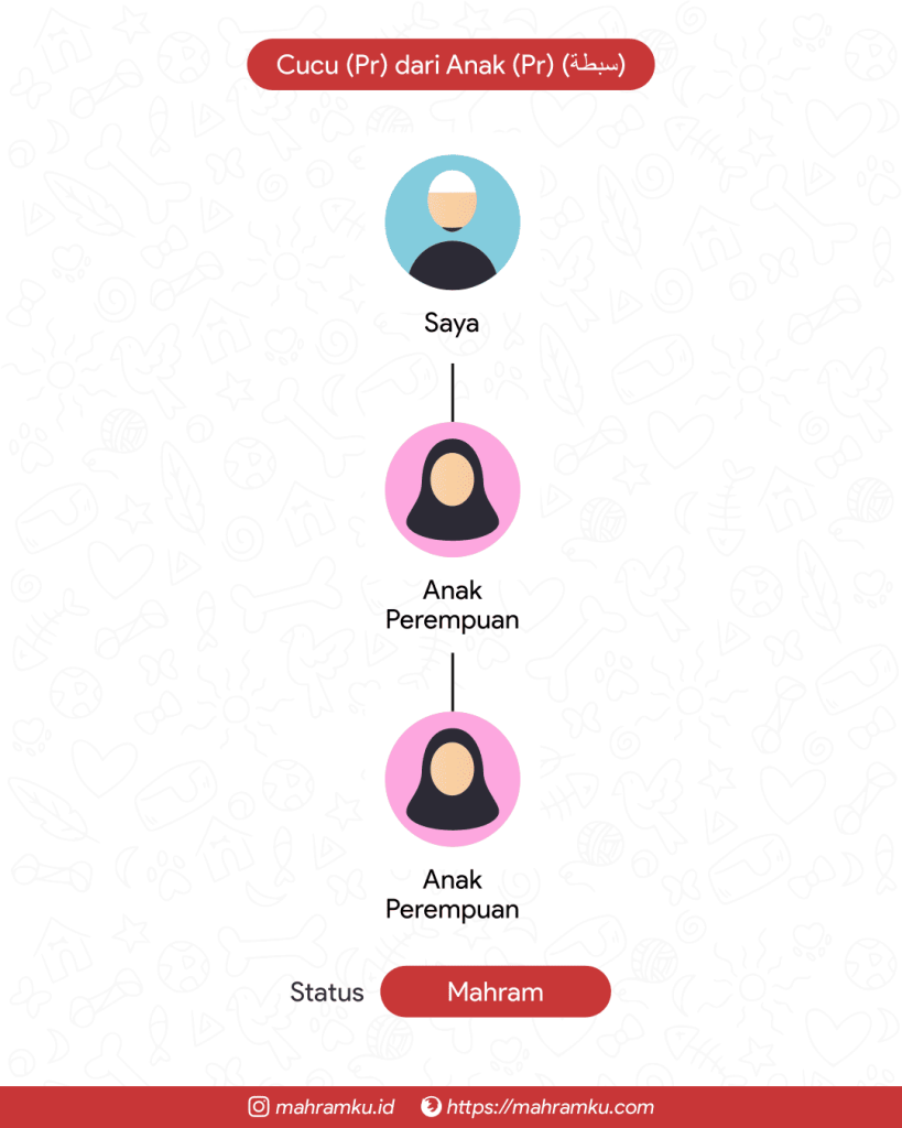 Bagan kekerabatan Cucu (Pr) dari Anak (Pr)